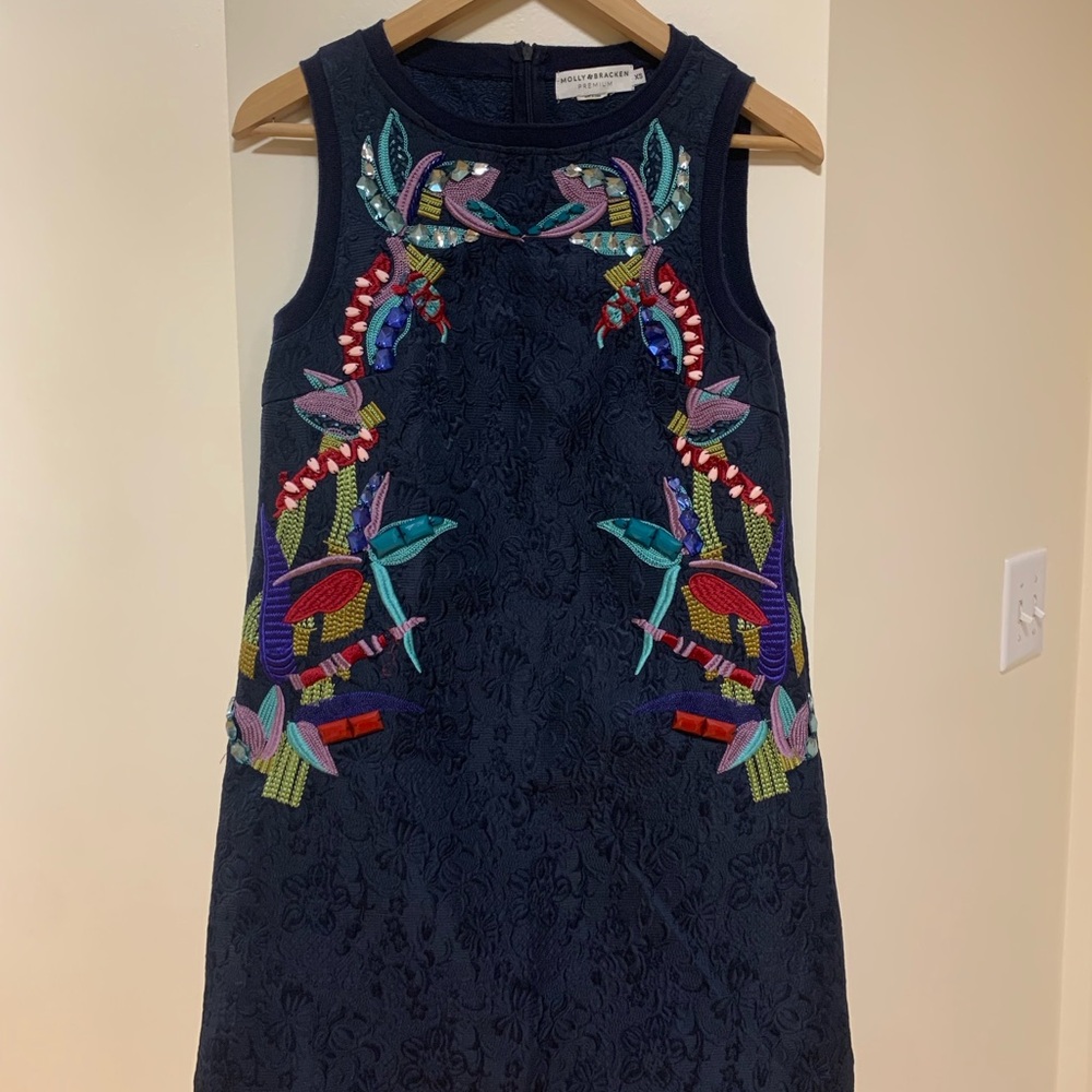 Molly Bracken Dress with Colorful Embroidery